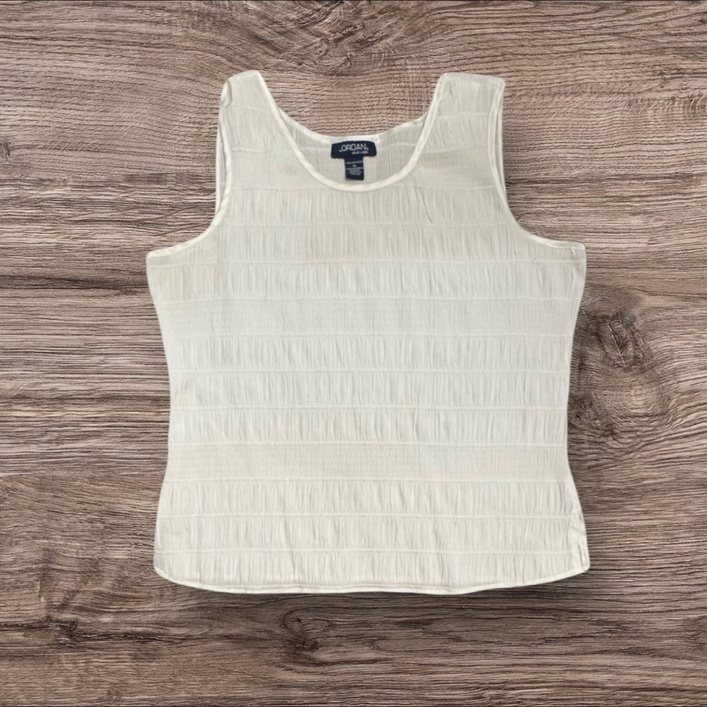 Jordan Women's XL Off-White Ribbed Textured Tank Top